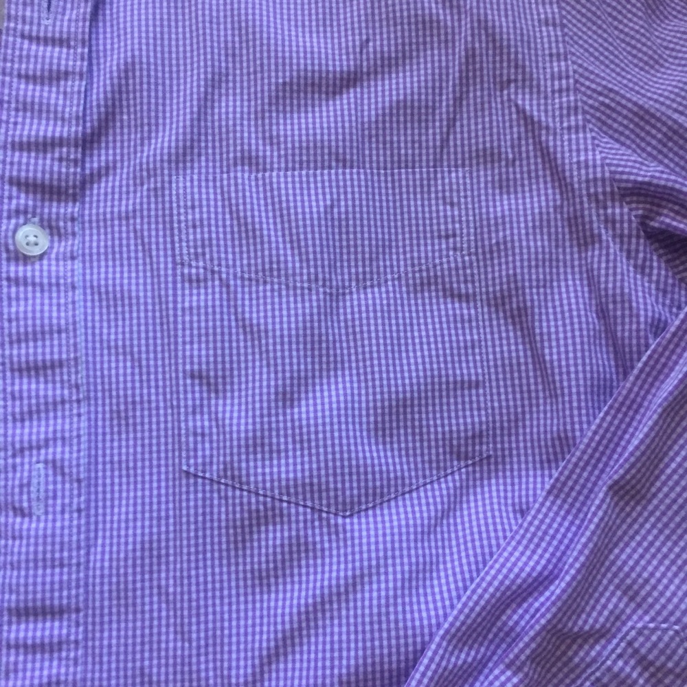 J. Crew Microgingham Collared Button Up Shirt M - image 5